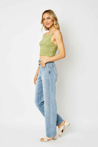 LIGHT WASH HIGH WAIST STRAIGHT LEG JUDY BLUE DENIM