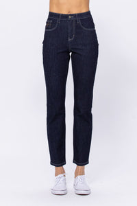 DARKWASH HIGH RISE RINSE WASH MOM JEAN JUDY BLUE DENIM-PLUS