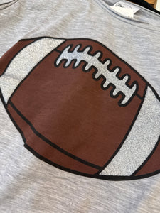 Grey Glitter Football Tank- SALE