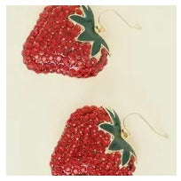 Sophia Collection Rhinestone Gemstone Bling Strawberry Earrings