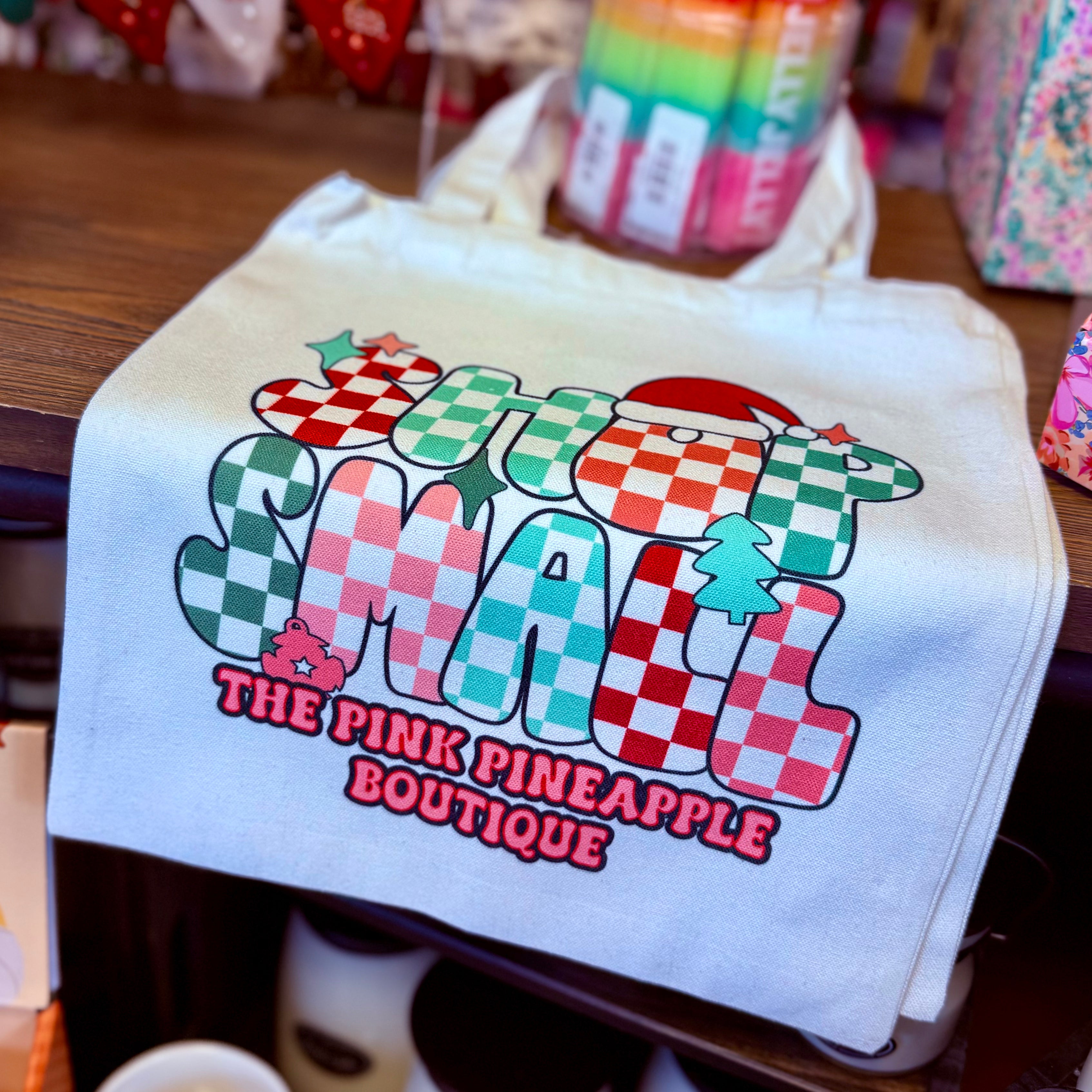 SHOP SMALL CUSTOM CANVAS TOTE BAG THE PINK PINEAPPLE BOUTIQUE