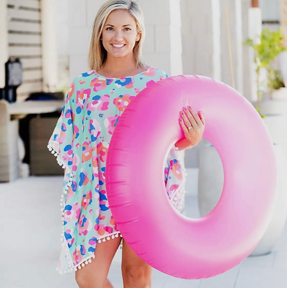 SAFARI PARTY "ONESIZE" POM POM COVER UP VIV & LOU - SALE - 1 LEFT