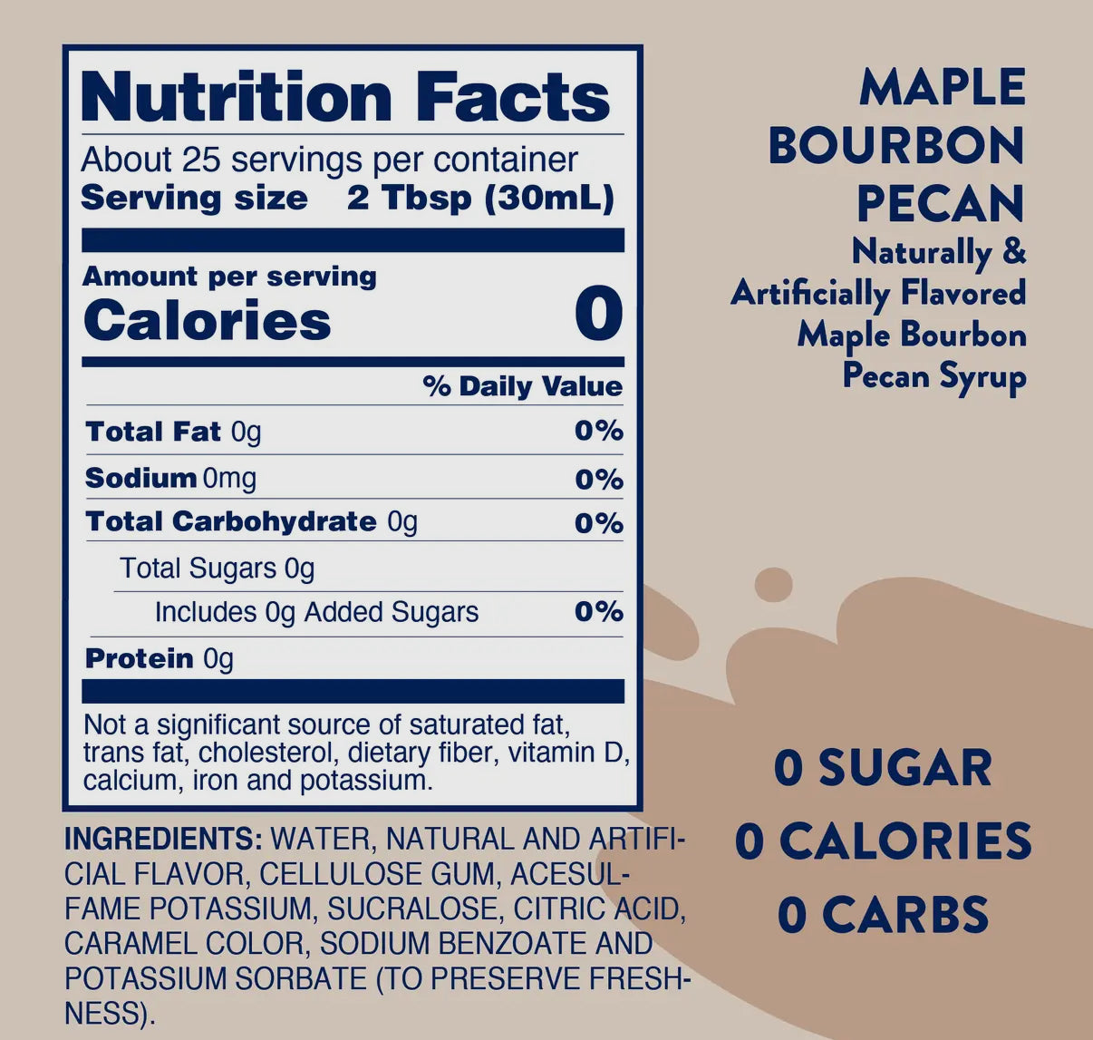 JORDAN'S SKINNY SYRUPS MAPLE BOURBON PECAN FLAVOR- 1 LEFT