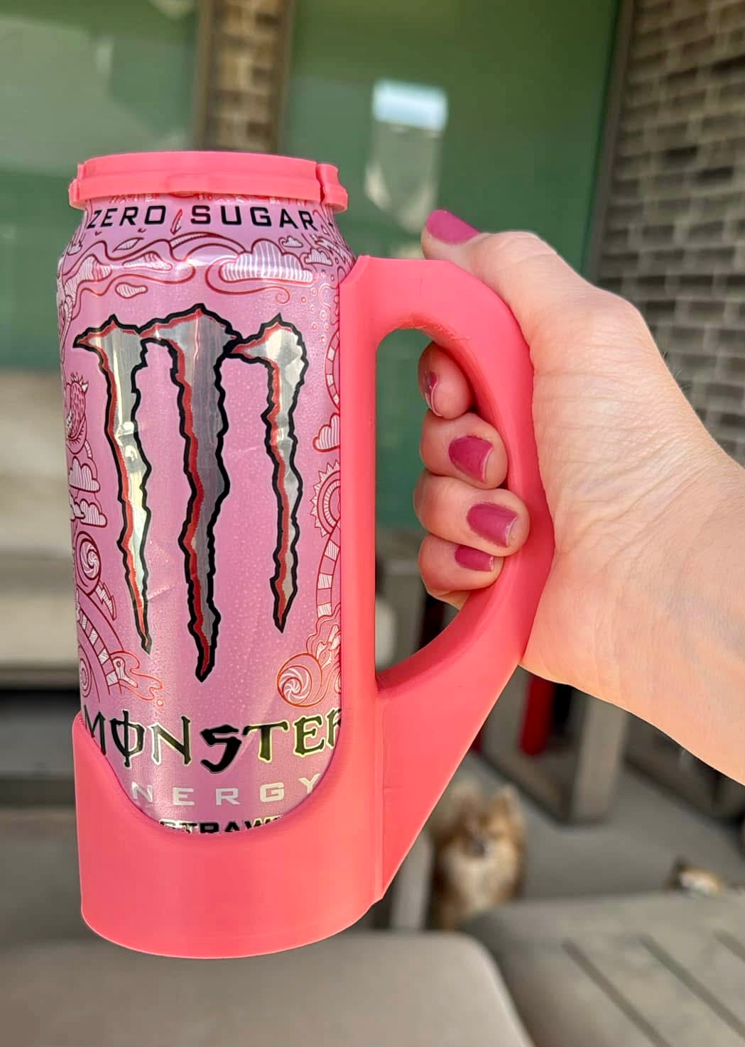 2 PIECE SET - THE "ORIGINAL SIPZEY" 12OZ SKINNY CAN HOLDER *HANDLE* & MATCHING SKINNY CAN *LID* MADE IN USA!