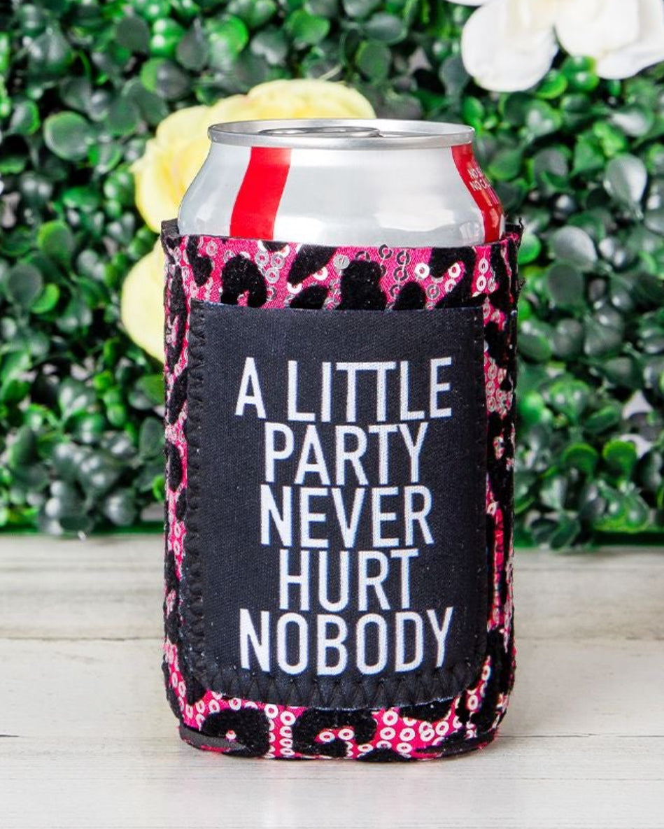 Sequin Slim Can Koozie with Pocket (Skinny Cans)