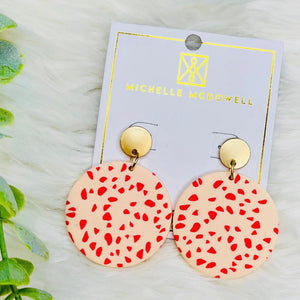 Leslie Pink Dot Earrings - SALE