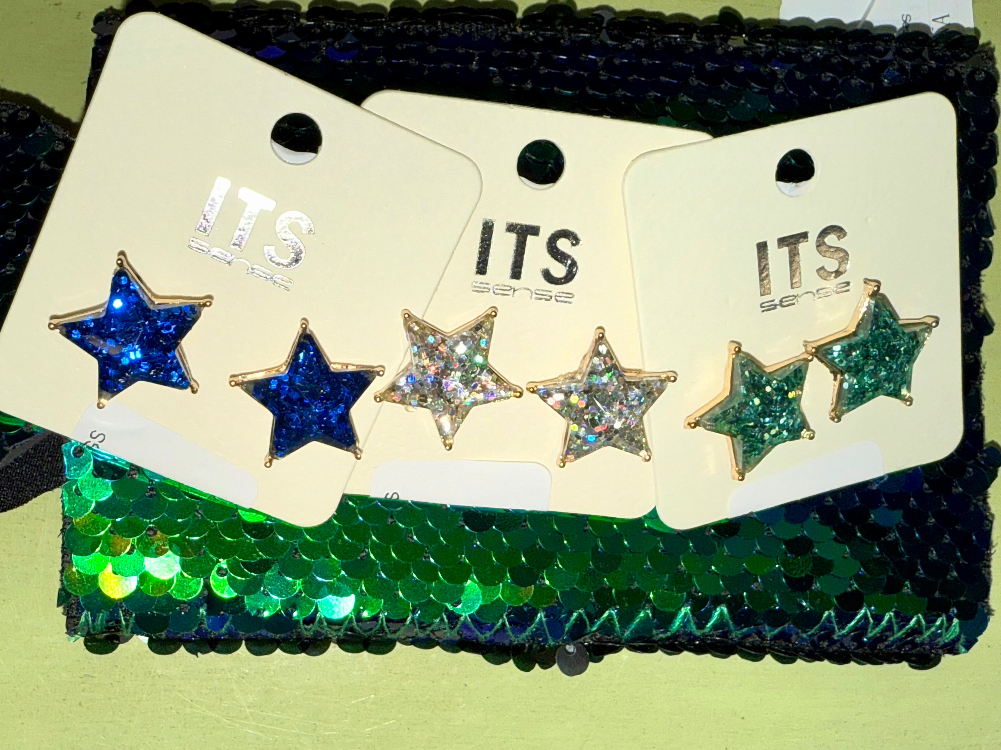 SPARKLY STUD STAR EARRINGS