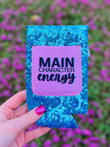 Sequin Slim Can Koozie with Pocket (Skinny Cans)