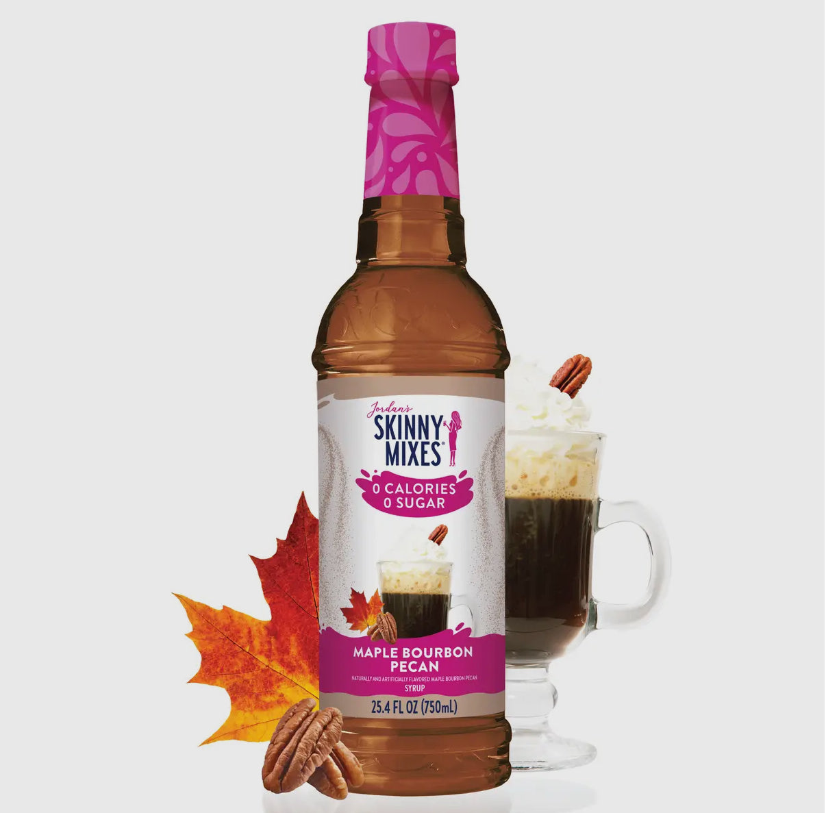JORDAN'S SKINNY SYRUPS MAPLE BOURBON PECAN FLAVOR- 1 LEFT
