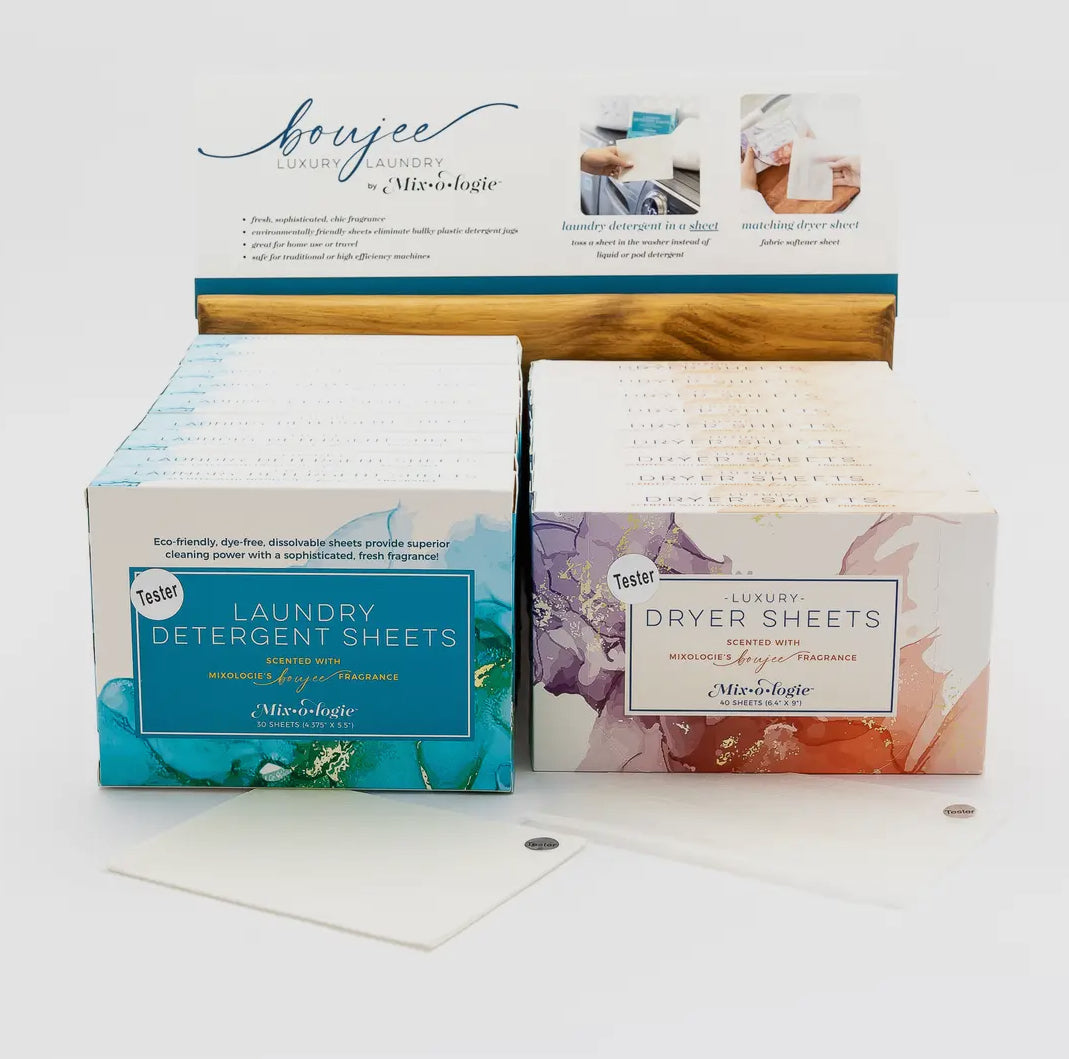 BOUJEE SCENTED LAUNDRY FABRIC SOFTENER DRYER SHEETS BY MIXOLOGIE