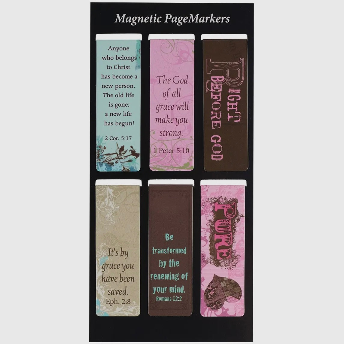 MAGNETIC BOOKMARKS WITH INSPIRATIONAL SAYINGS - SET OF 6