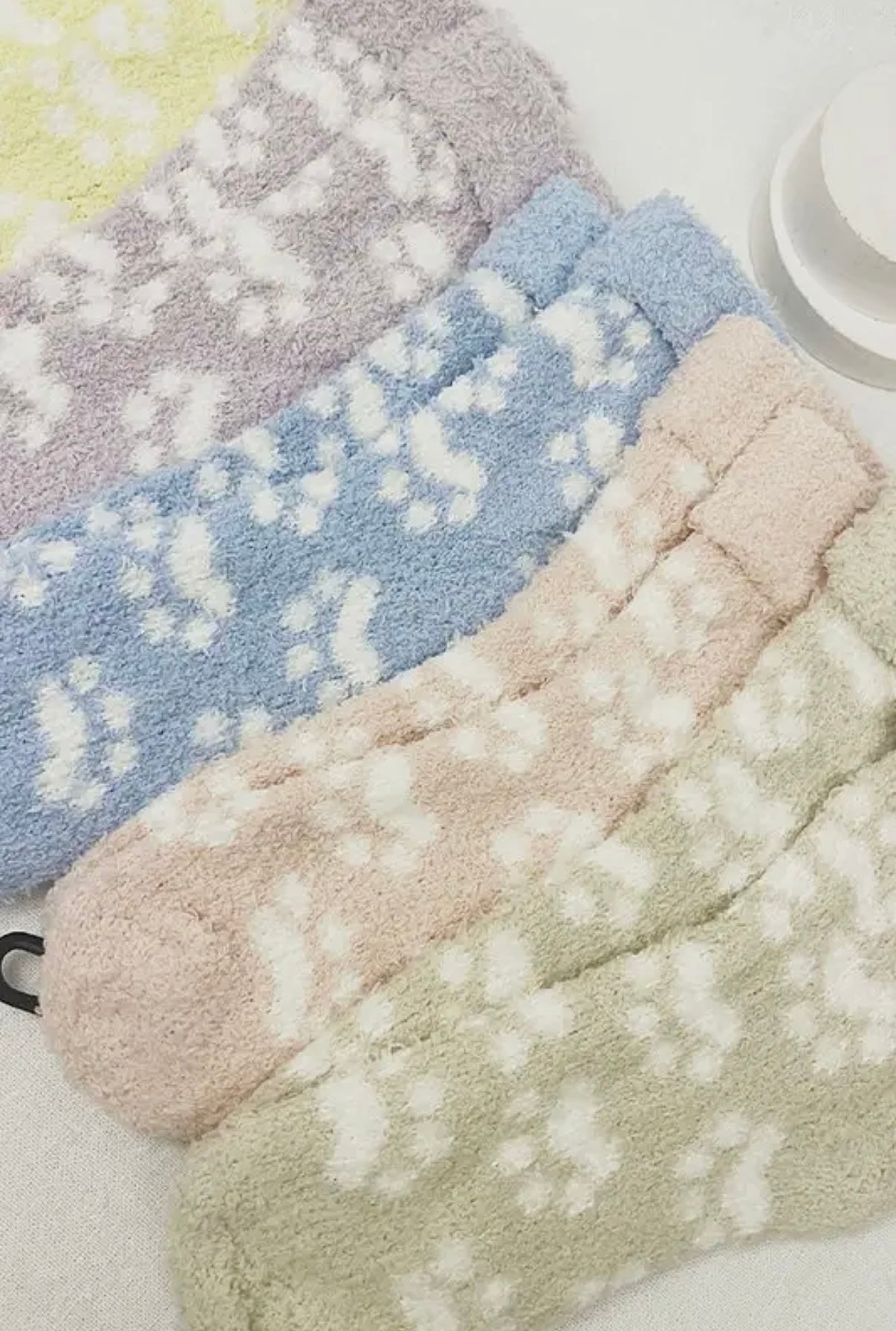 FUZZY SOCKS FOR ADULT WITH PAW PRINTS- SALE