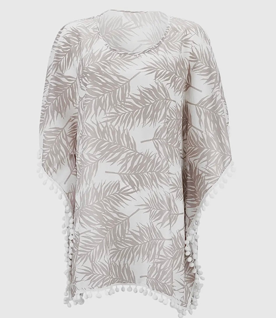 COCONUT PALMS "ONESIZE" POM POM COVER UP VIV & LOU - SALE - 1 LEFT