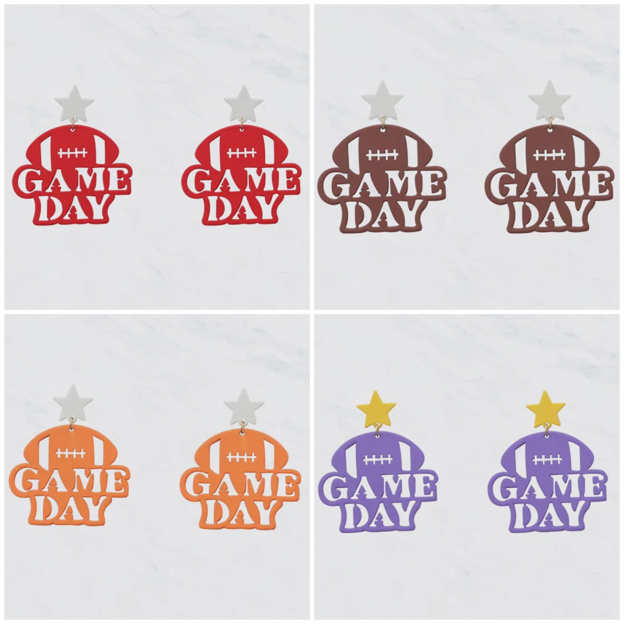 GAME DAY CUT OUT FILIGREE THIN FOOTBALL EARRINGS