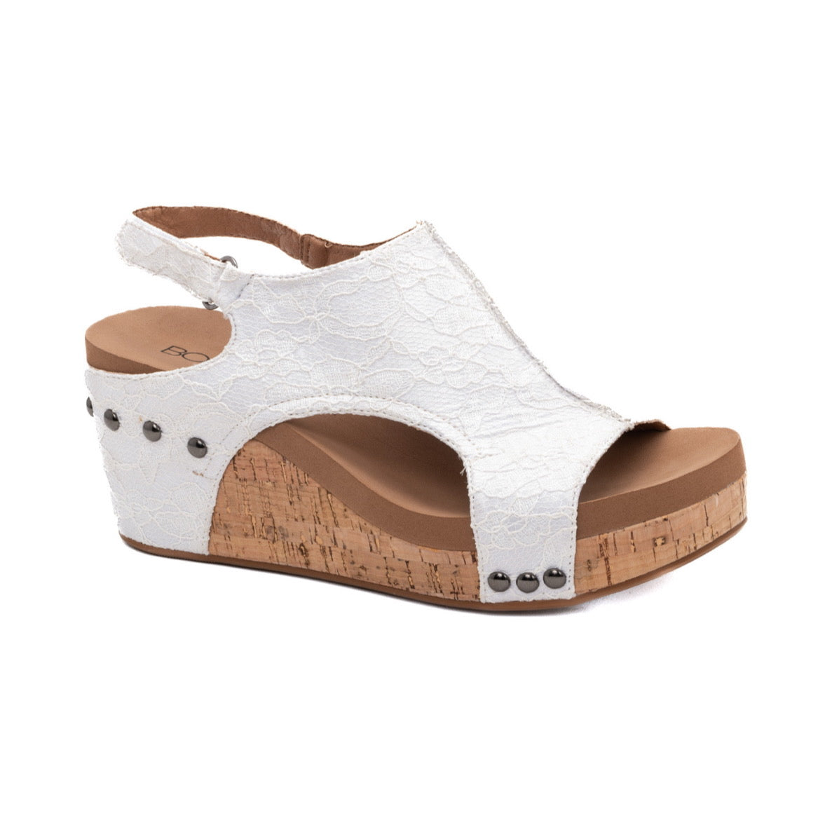 WHITE LACE CARLEY CORKYS WEDGES- SALE- SIZE 6 LEFT