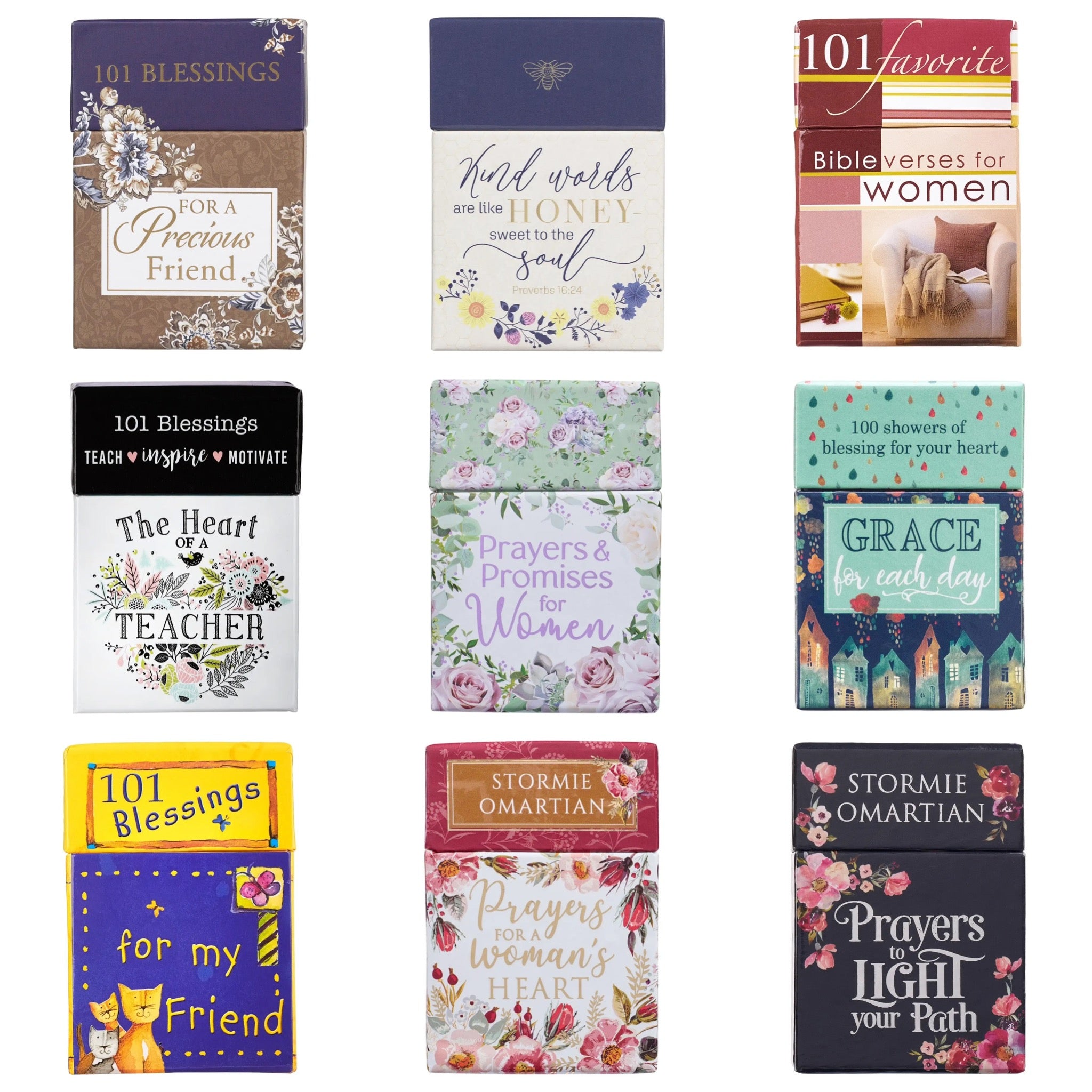 BOXES OF BLESSINGS - CARDS IN A BOX - WITH INSPIRATIONAL SAYINGS & BIBLE VERSES TO INSPIRE YOUR HEART