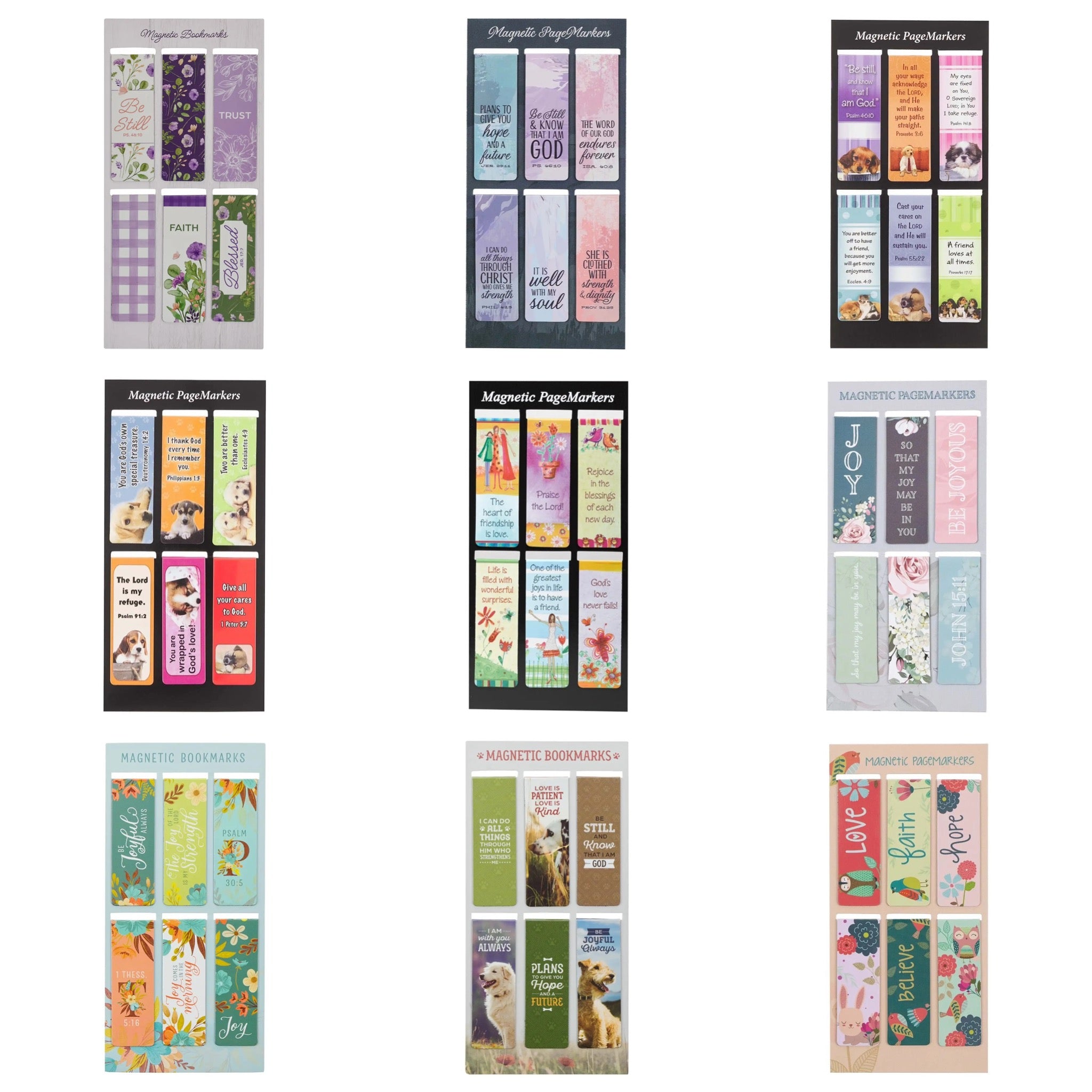 MAGNETIC BOOKMARKS WITH INSPIRATIONAL SAYINGS - SET OF 6