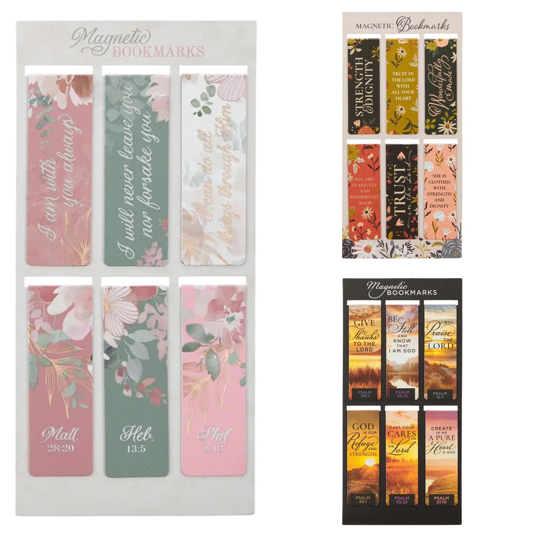 MAGNETIC BOOKMARKS WITH INSPIRATIONAL SAYINGS - SET OF 6