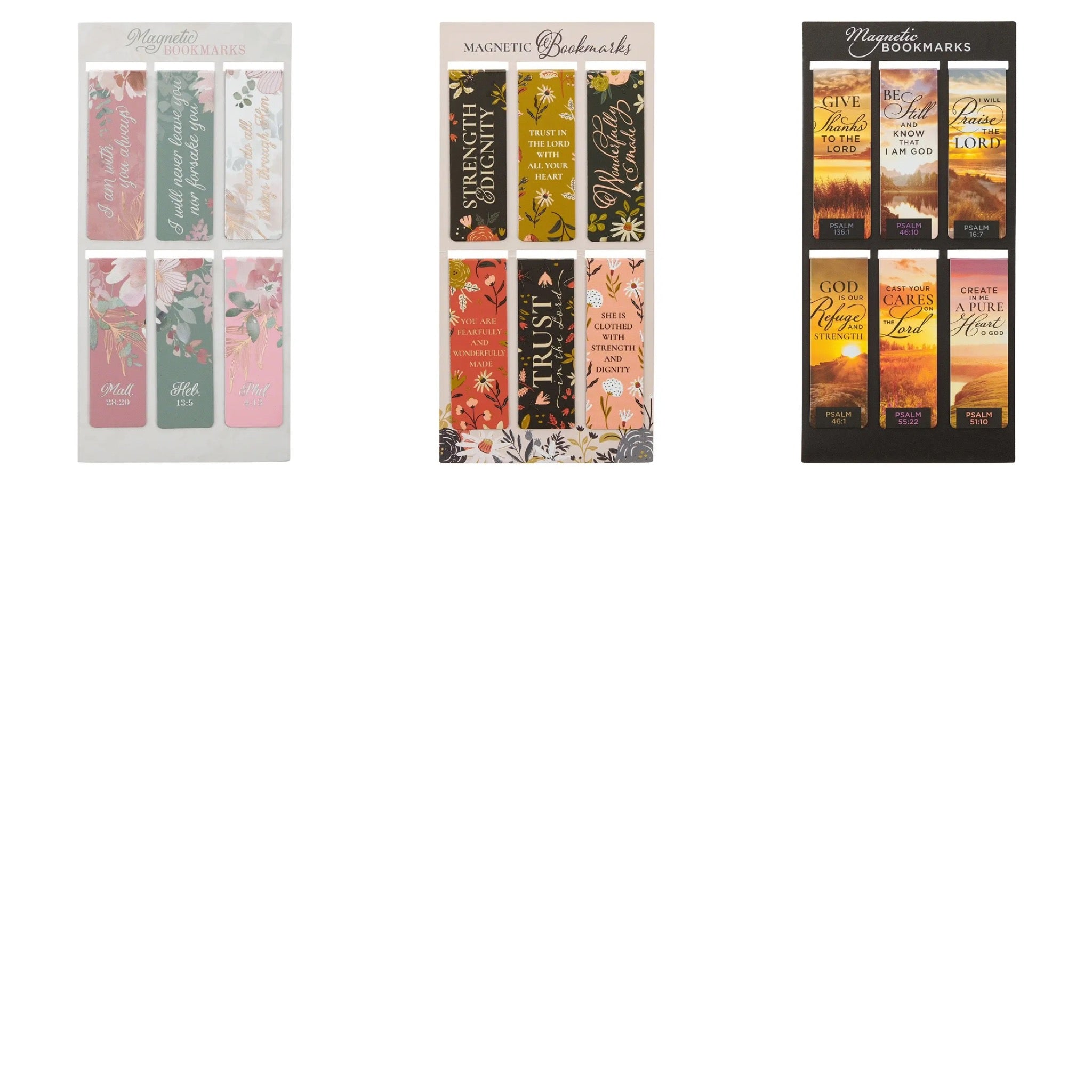 MAGNETIC BOOKMARKS WITH INSPIRATIONAL SAYINGS - SET OF 6