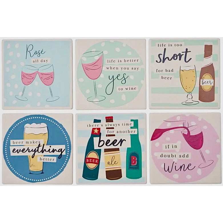Happy Hour Ceramic Coasters