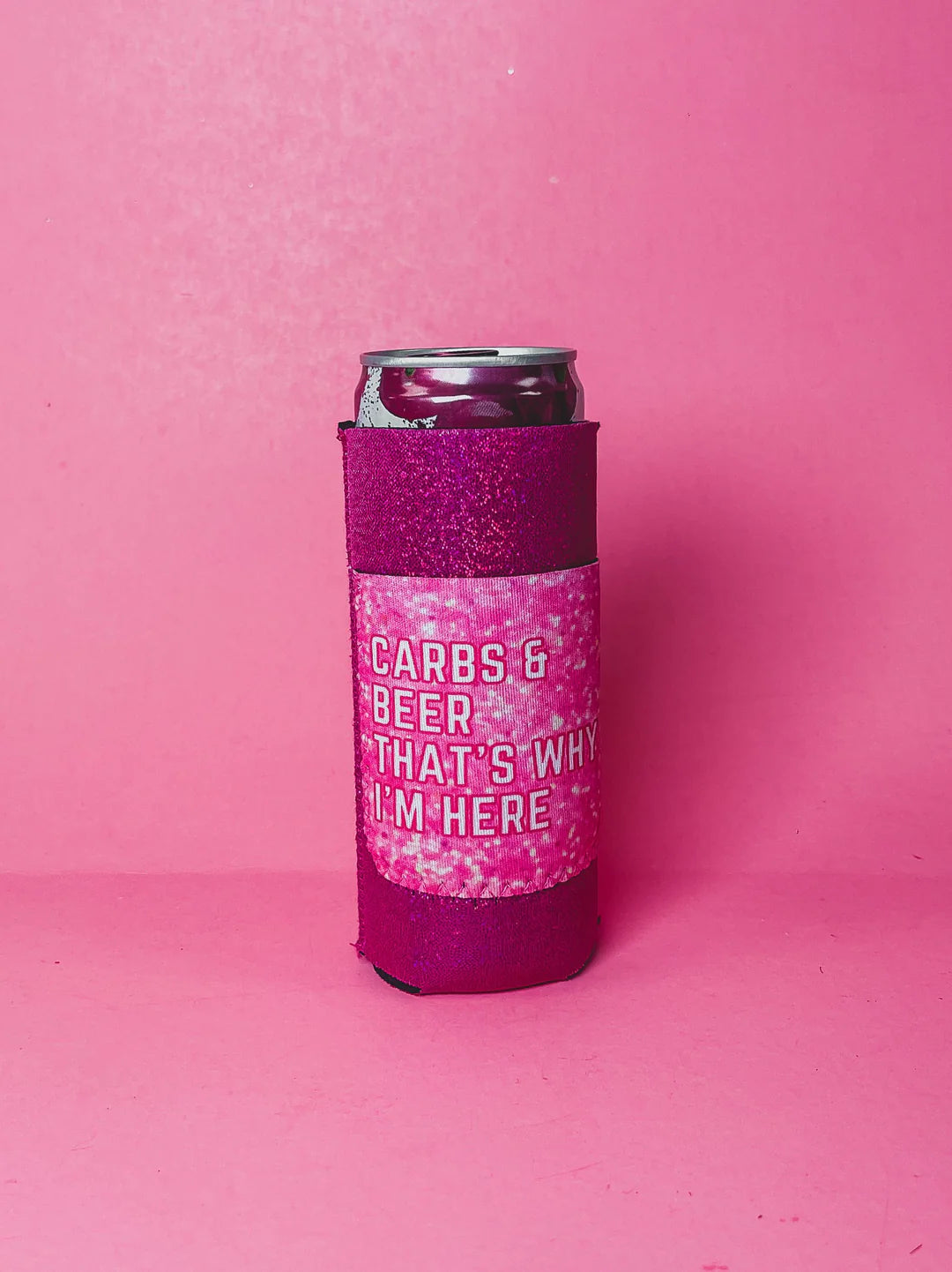 Sequin Slim Can Koozie with Pocket (Skinny Cans)