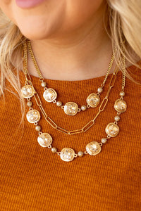 Chunky Layered Gold Symphony Crystal Sparks Necklace