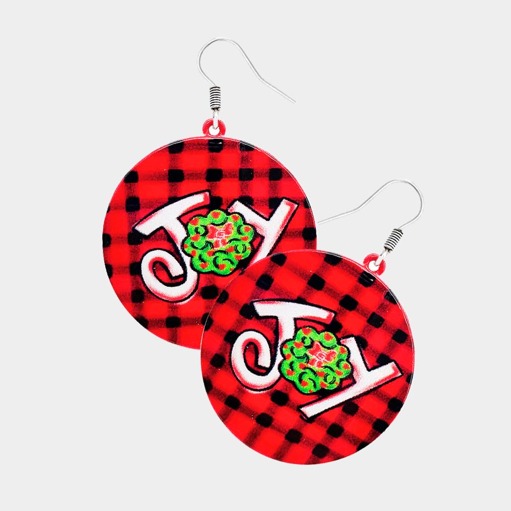 JOY METAL BUFFALO PLAID EARRINGS