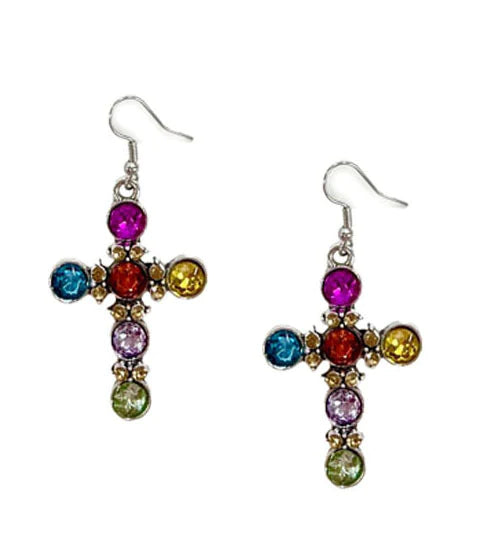 Multi Cross Divine Crystal Earrings