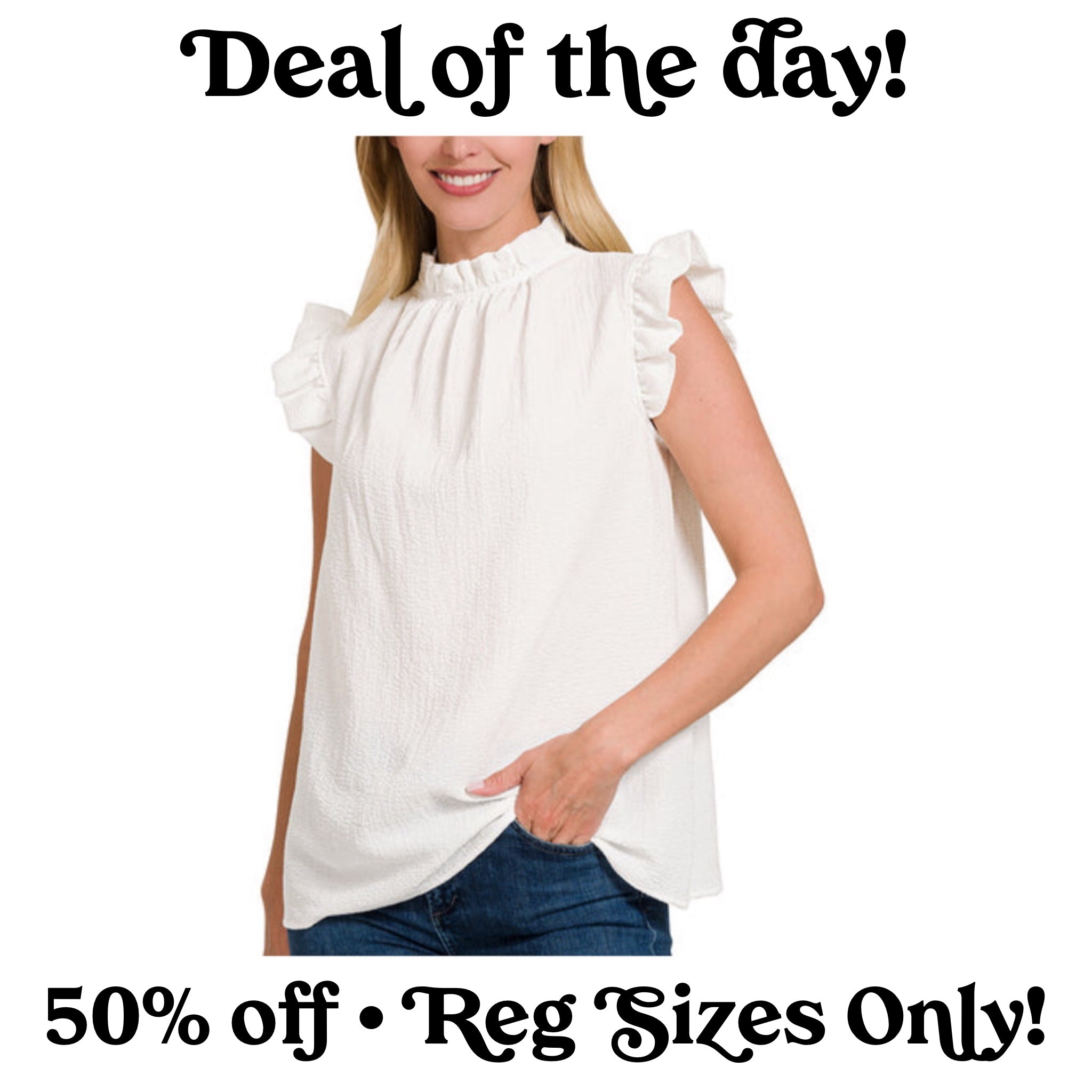 OFF WHITE WOVEN BUBBLE AIRFLOW MOCK NECK TOP - SALE - SMALL, MEDIUM & LARGE AVAILABLE