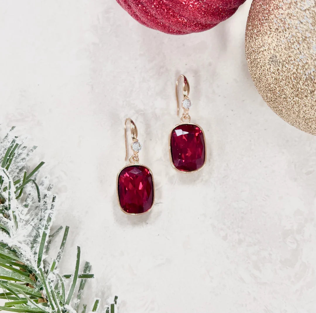 Striving For Shine Red Dropped Earrings