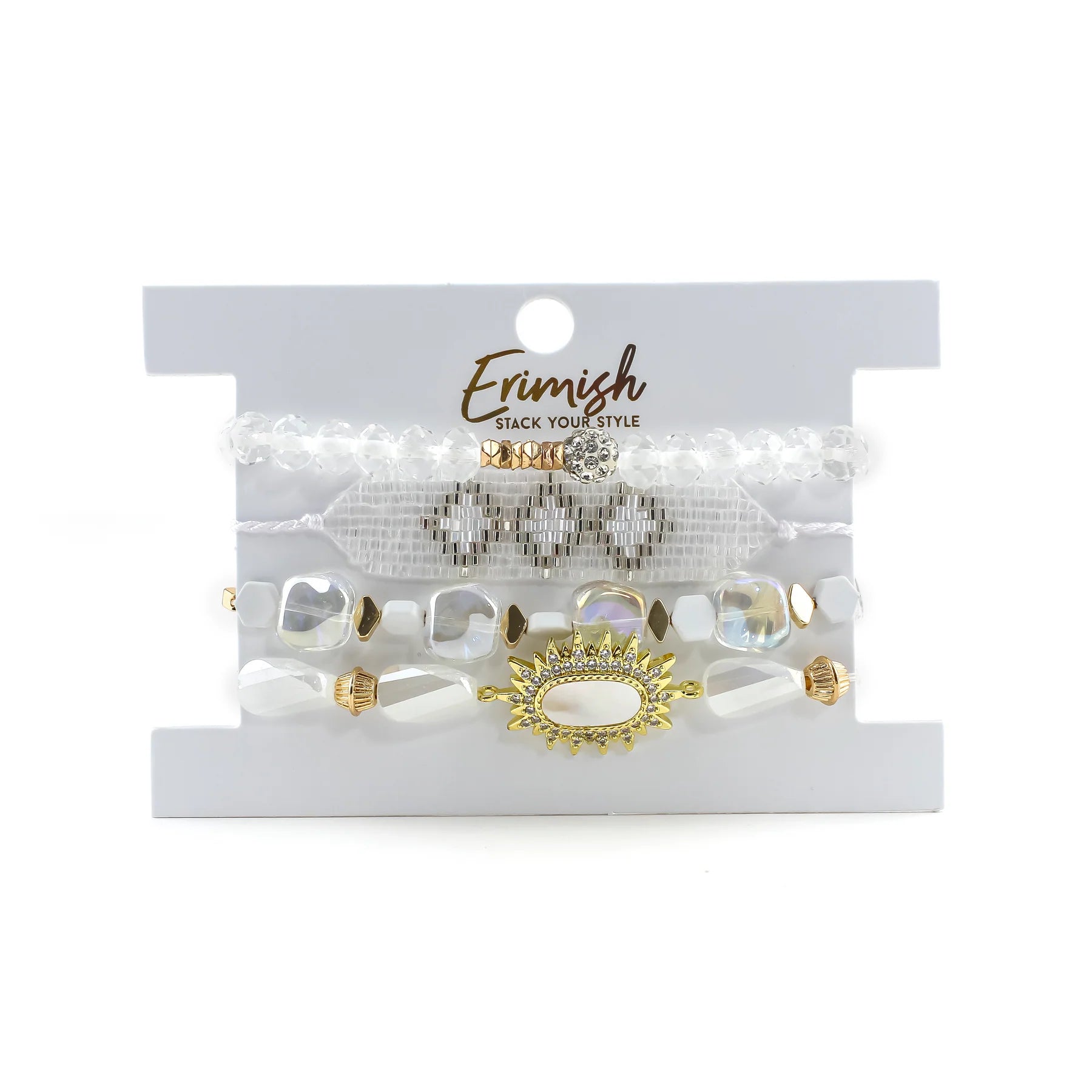 ELECTRIC WHITE ERIMISH CARDED BRACELET SET