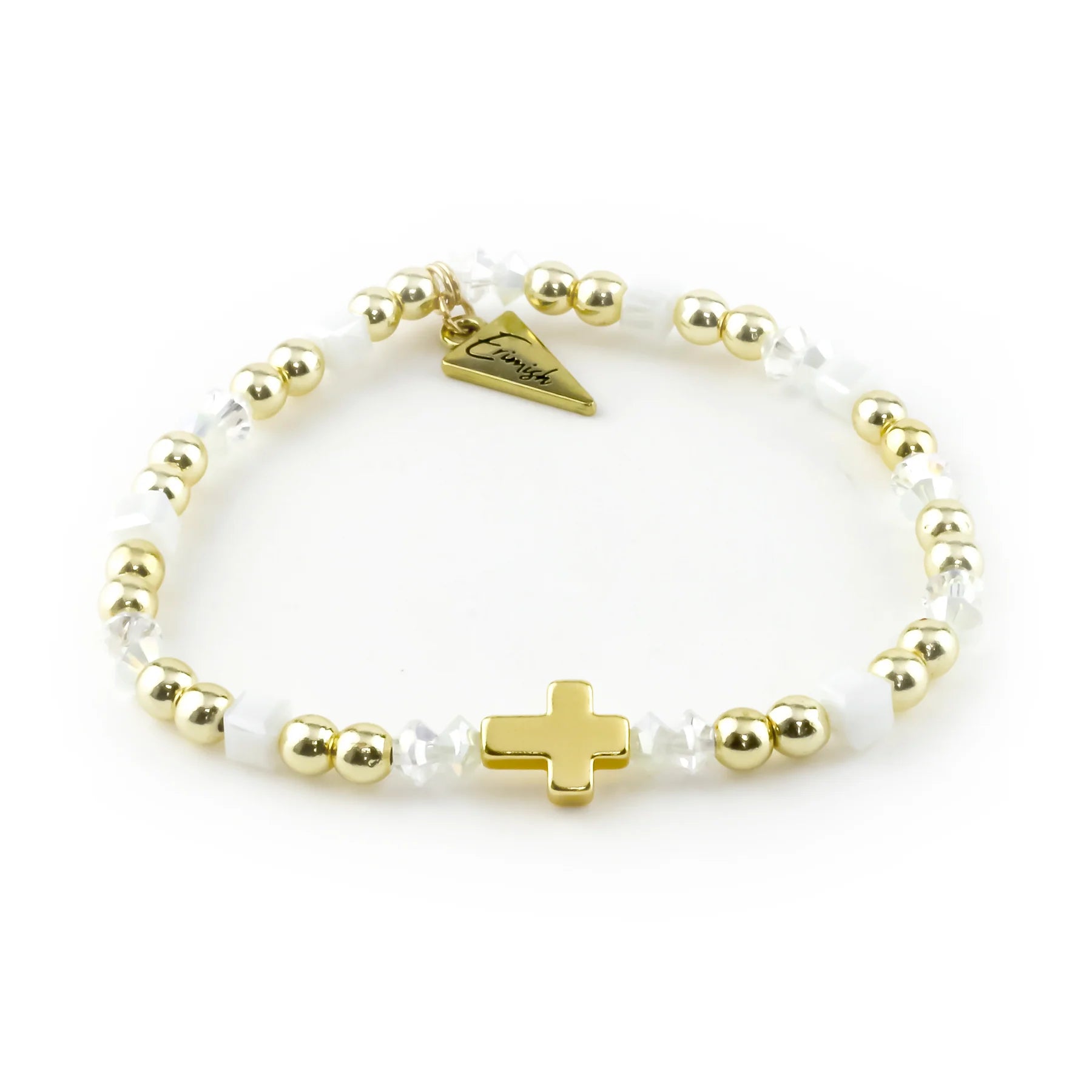 GOLD CROSS SMALL CHARM BRACELET Erimish Cross Collection