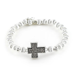 SILVER DRUZY CROSS BRACELET Erimish Cross Collection