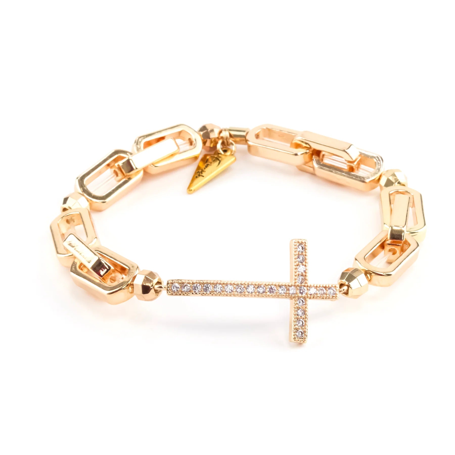 GOLD CHAIN CROSS BRACELET Erimish Cross Collection