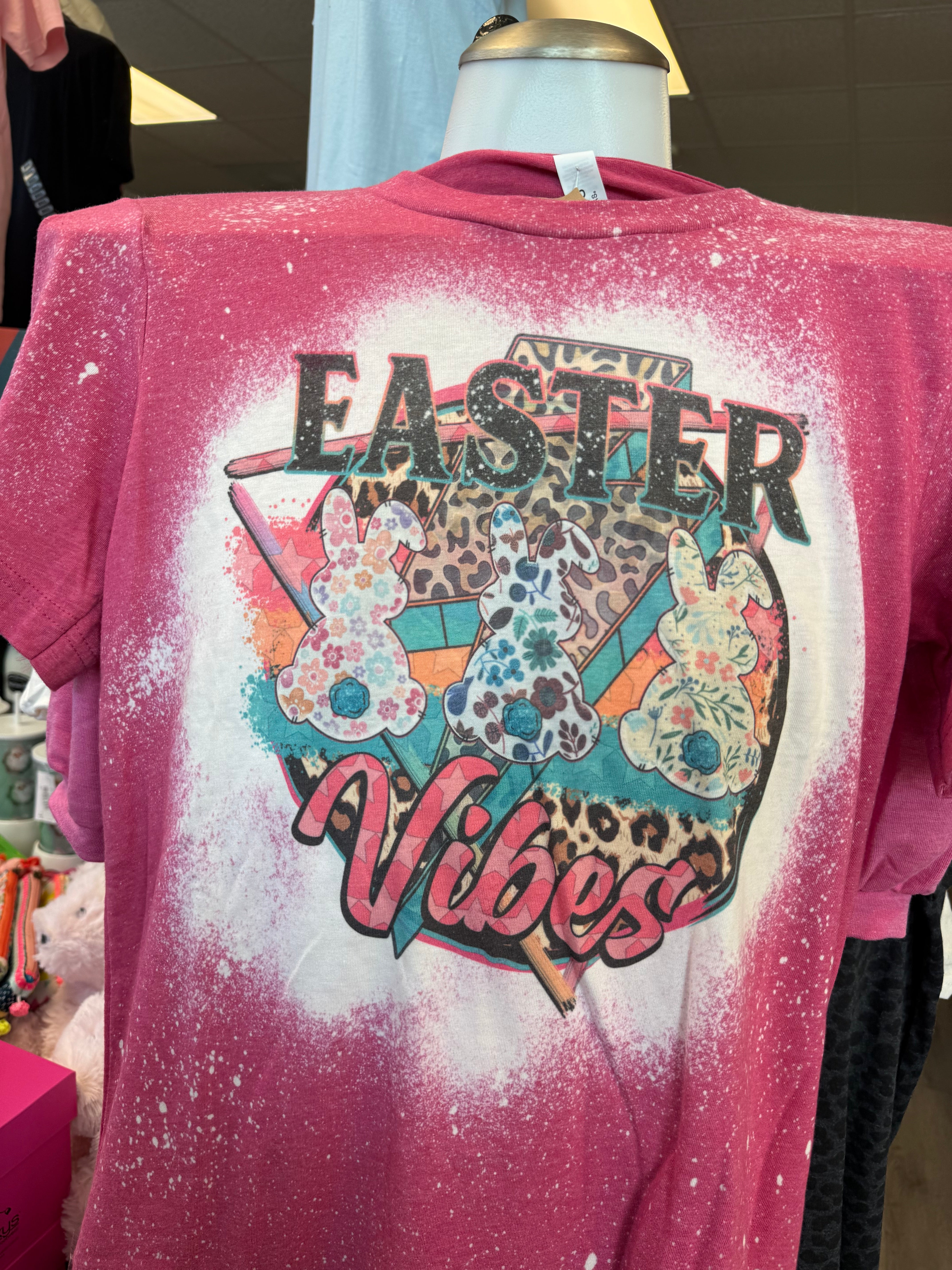 Raspberry Easter Vibes Bleached Tee- SALE