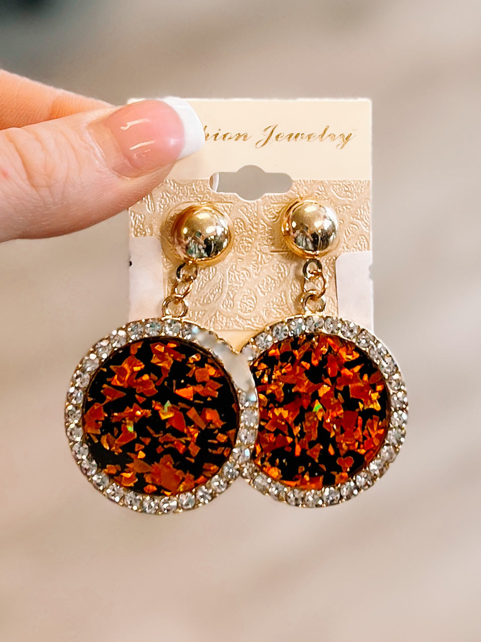 Shiny Round Bling Earrings