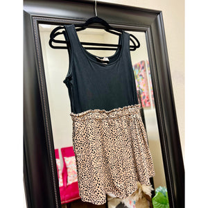 Leopard Black Buttery Soft Romper-PLUS