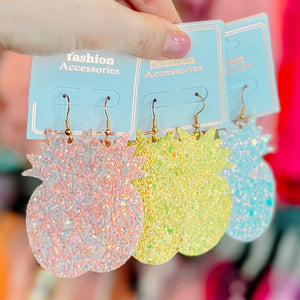 Glitter Pineapple Earrings