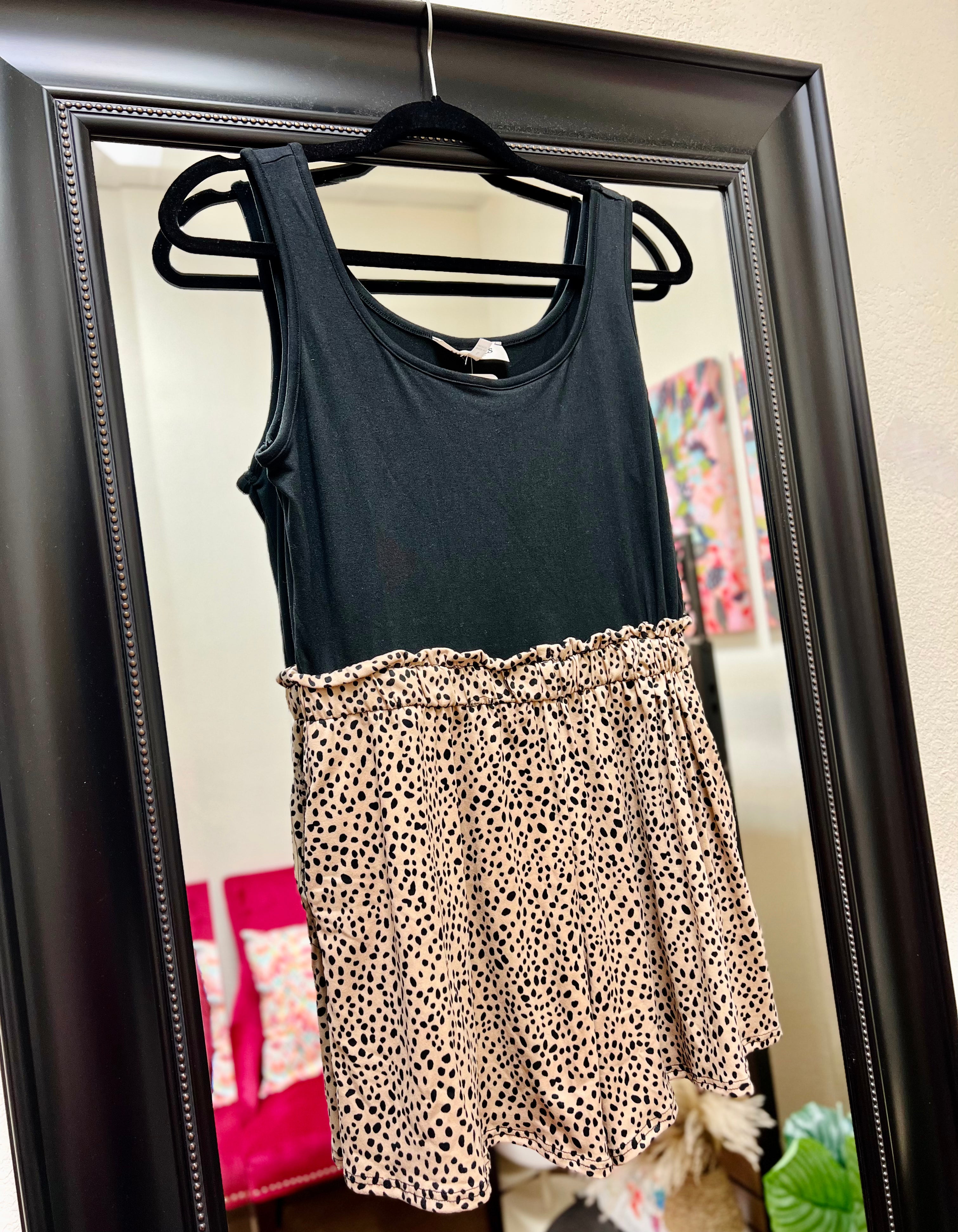 Leopard Black Buttery Soft Romper-PLUS