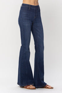 High Waist Pull On Flare Denim Darkwash Judy Blue