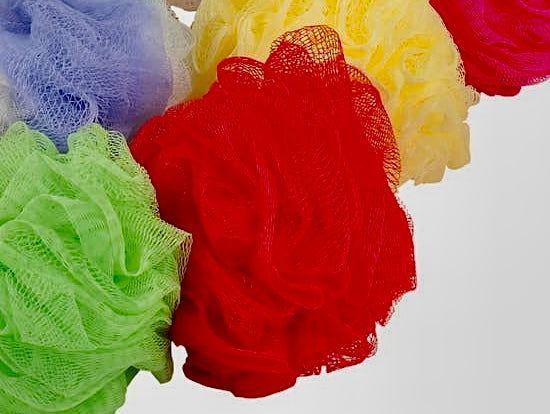 Red Tulle Loofah Bath Scrubber Sponge