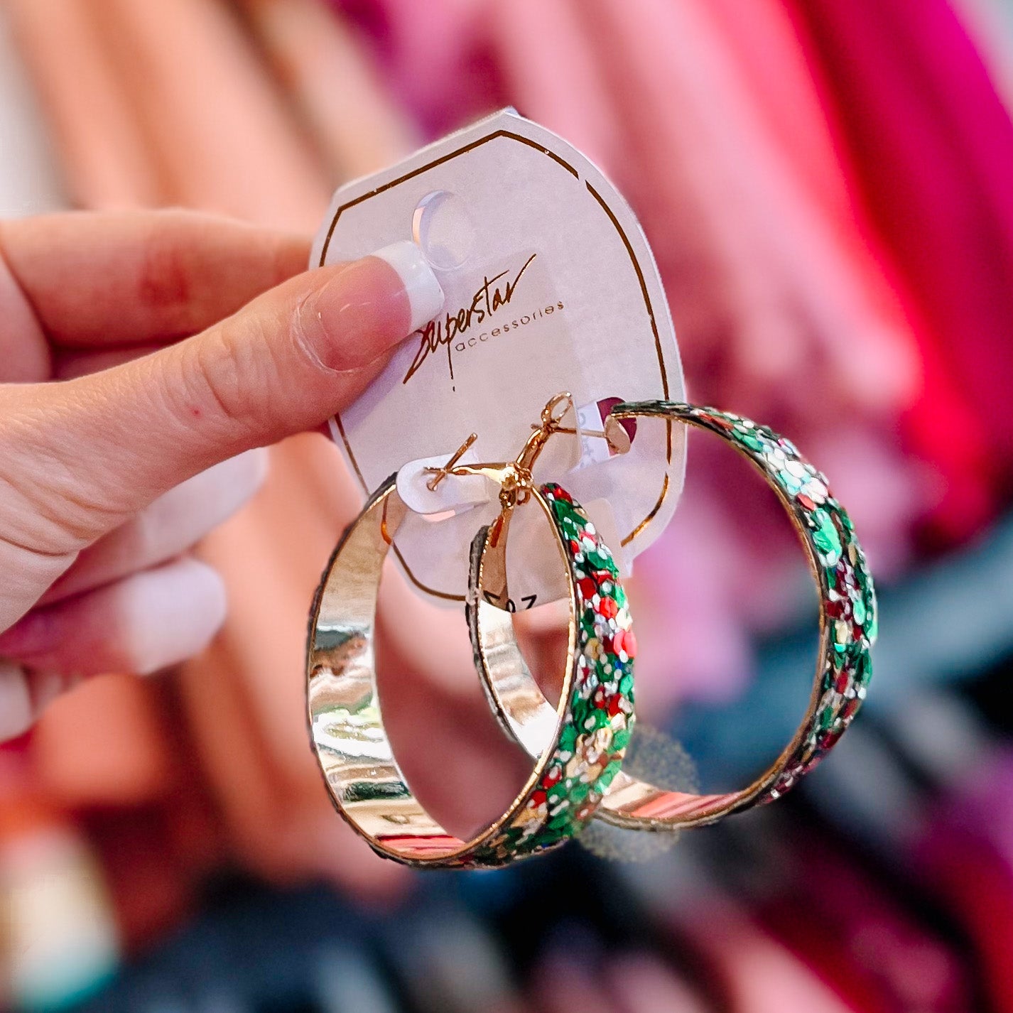 Glitter Hoop Earrings