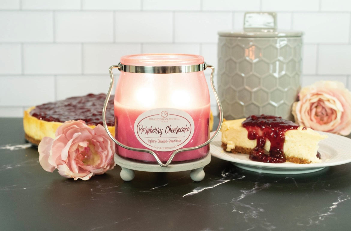 Raspberry Cheesecake 16oz Butter Jar Milkhouse Candle