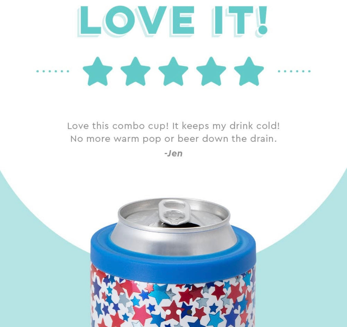 Star Spangled Can & Bottle Cooler 12oz SWIG