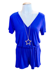 Royal Surplice Pocketed Romper