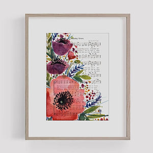 Amazing Grace Floral Hymn Print 5x7