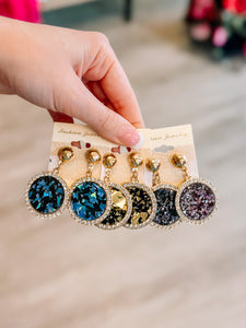 Shiny Round Bling Earrings