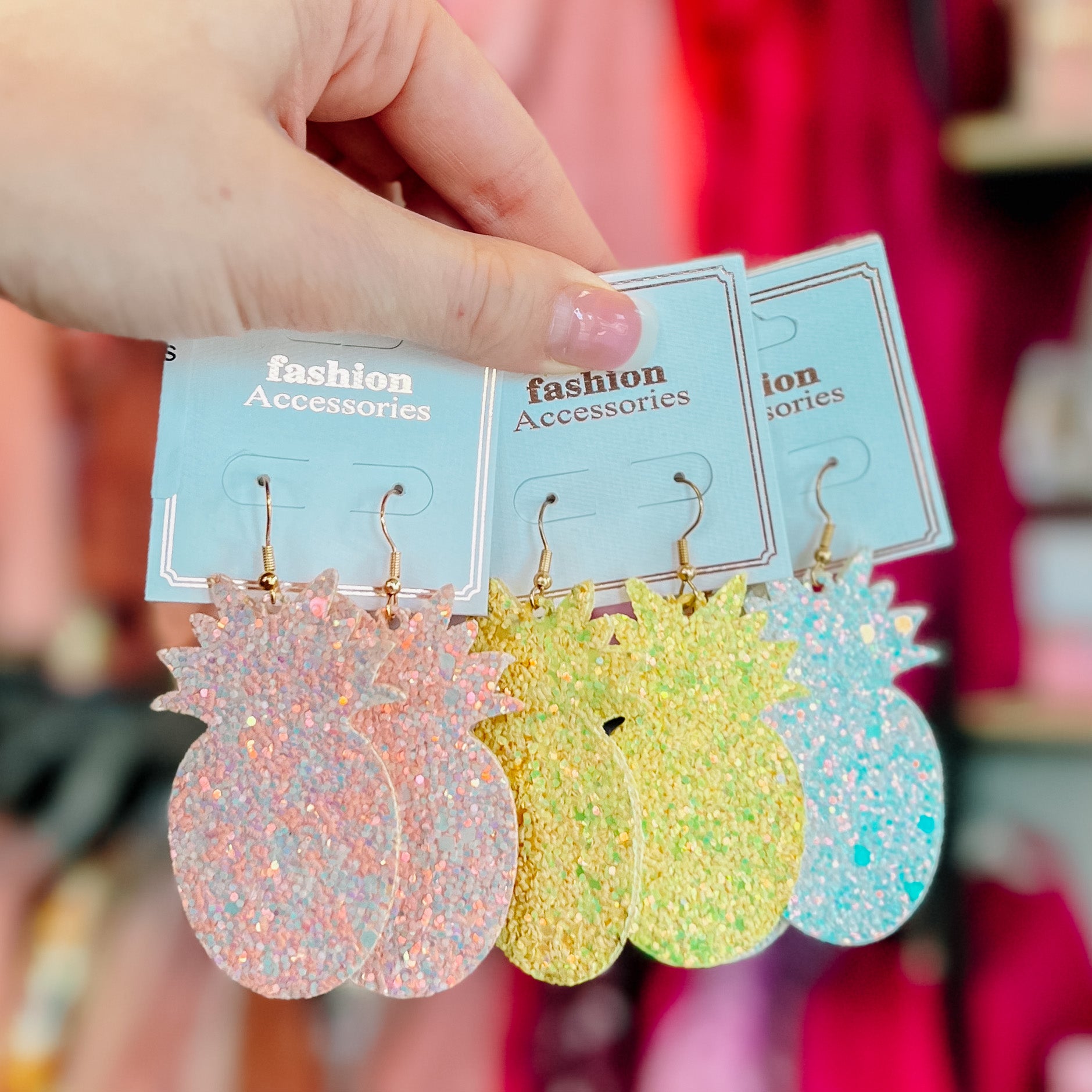 Glitter Pineapple Earrings