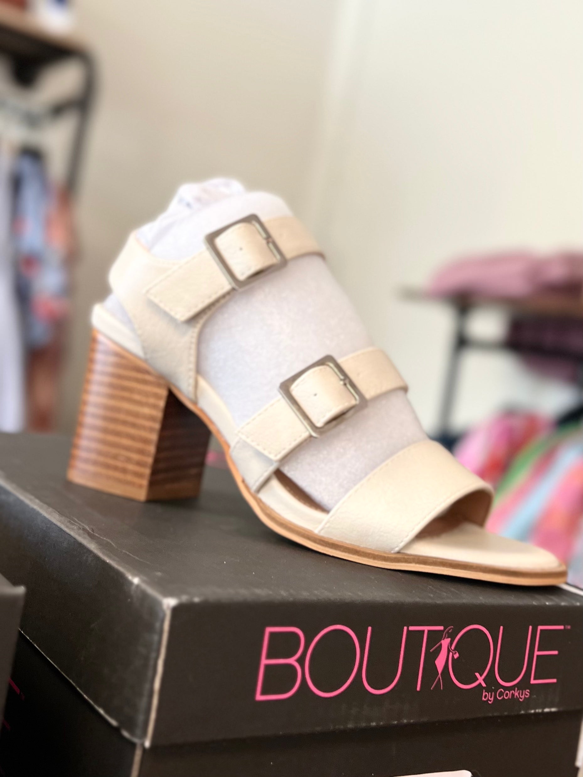 Banter Cream Corkys Sandal Heels- SIZES 8 & 9 left.