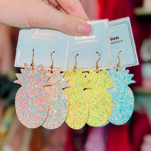 Glitter Pineapple Earrings